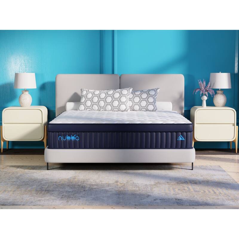 14" queen size elite luxury hybrid mattress - firm - White