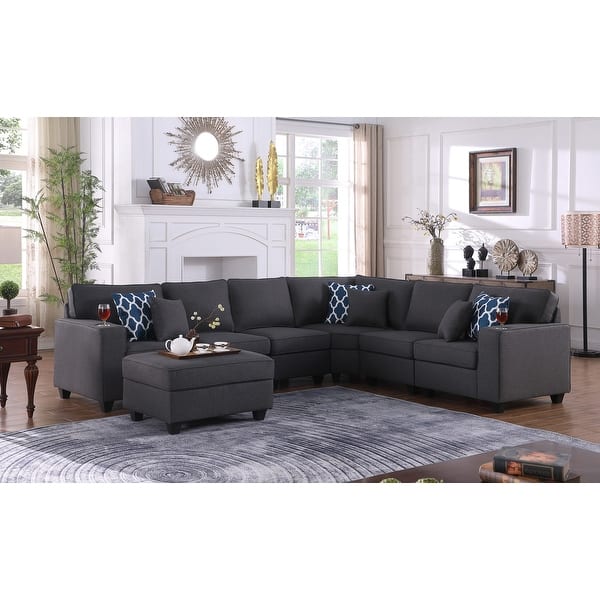 Cooper Dark Gray Linen 7Pc Reversible...