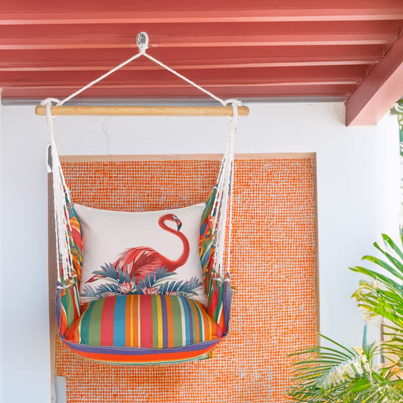 Magnolia Casual Swing Set 4 piece - Le Jardin Stripe w/ Vivid Flamingo Pink
