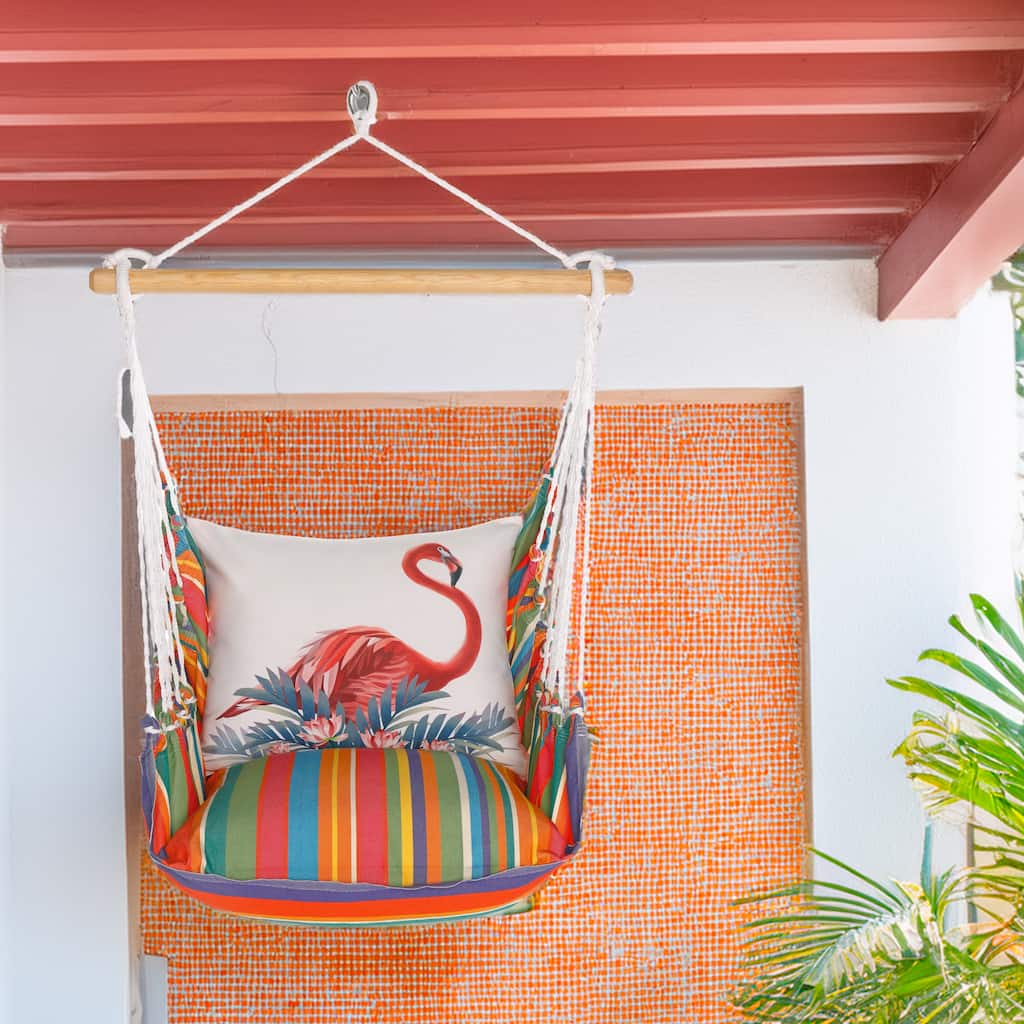 Magnolia Casual Swing Set 4 piece - Le Jardin Stripe w/ Vivid Flamingo Pink