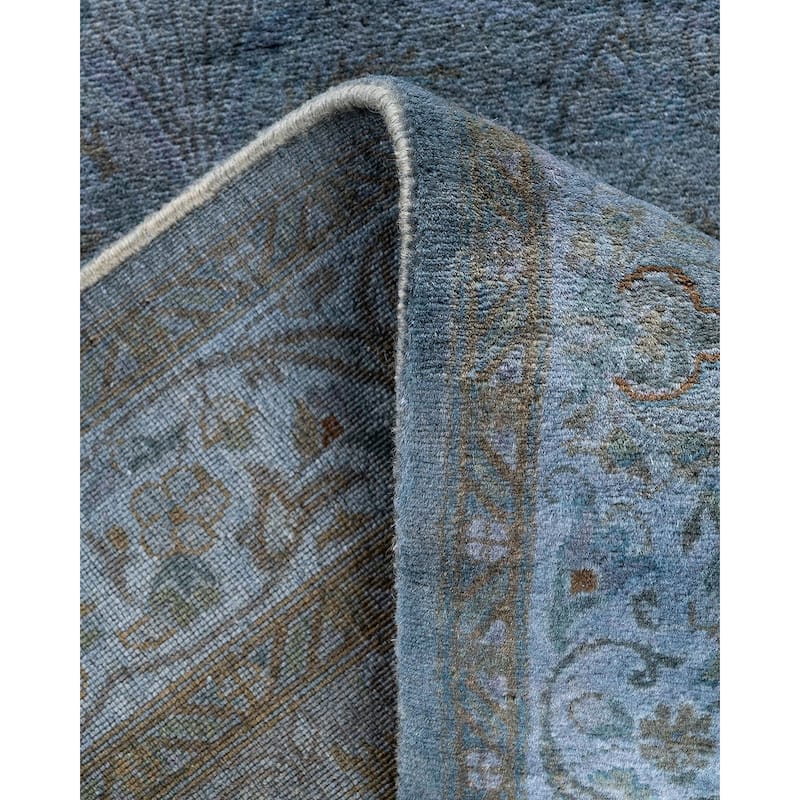 Fine Vibrance, One-of-a-Kind Hand-Knotted Runner Rug - Gray, 2' 6" x 10' 3" - 2' 6" x 10' 3"