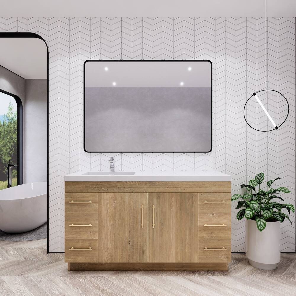 Eliza 60'' Freestanding Vanity with Single Sink on the Left