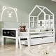 preview thumbnail 2 of 14, Twin Size Platfrom Bed with Ladder and Drawers,House Design Bed with Blackboard