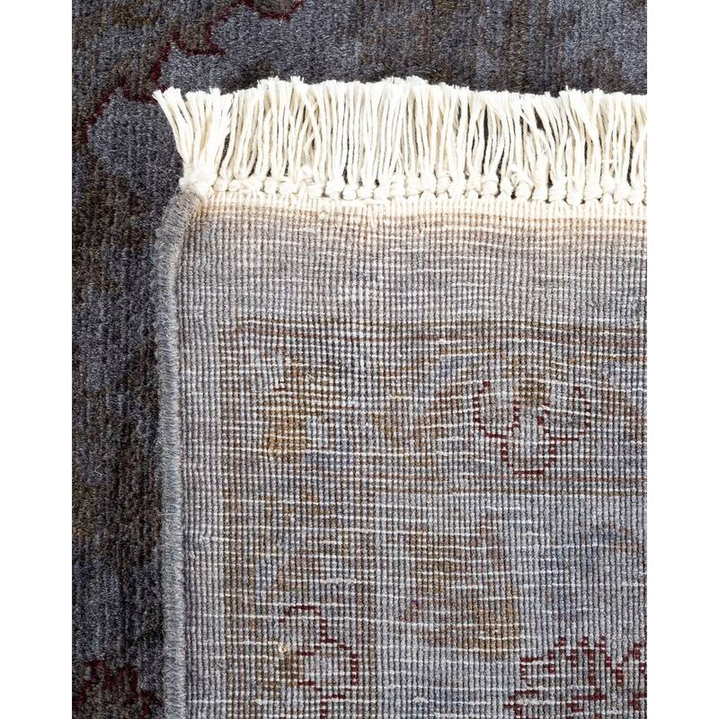Overton Hand Knotted Wool Vintage Inspired Modern Contemporary Overdyed Gray Area Rug - 4' 7" x 6' 10"