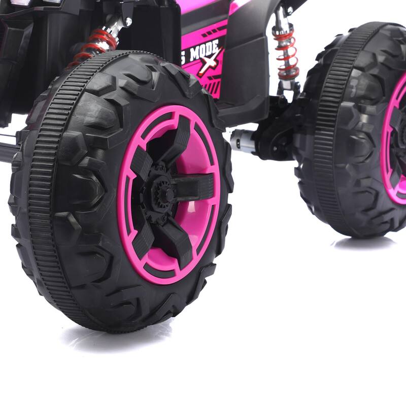 Pink Ride On Toy Car 12V Electric ATV Car, 4 Wheeler Electric Toy Car Off-Road Toy Car with Bluetooth