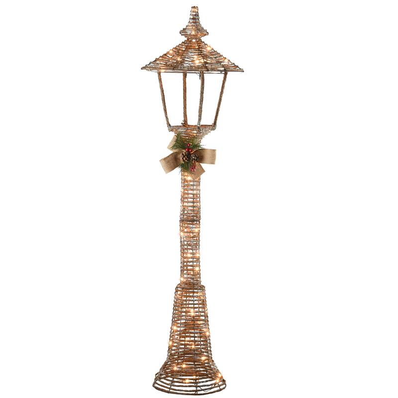 National Tree Company 5 ft. Pre-Lit Champagne Vine Lamppost - Beige - 60 in