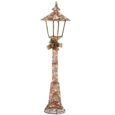National Tree Company 5 ft. Pre-Lit Champagne Vine Lamppost - Beige - 60 in