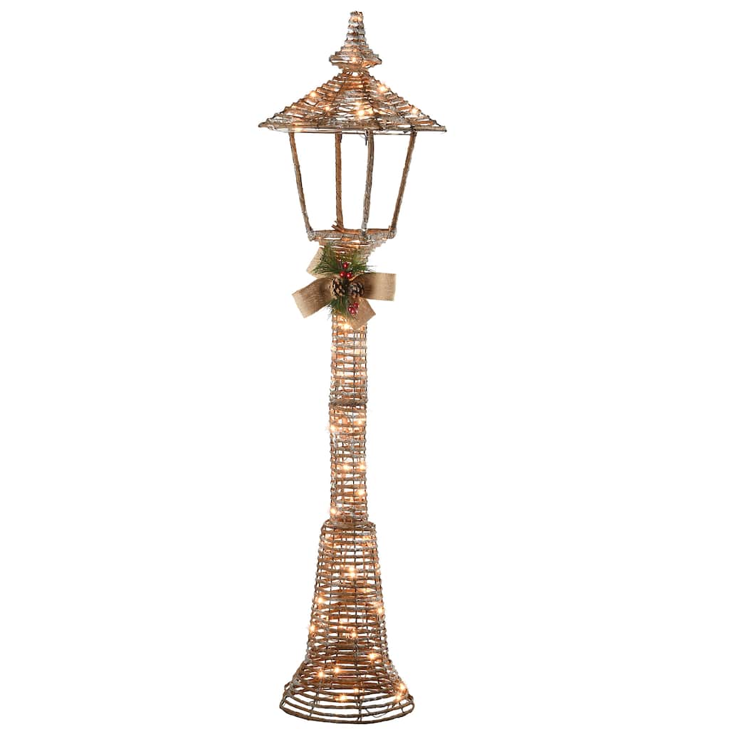 National Tree Company 5 ft. Pre-Lit Champagne Vine Lamppost - Beige - 60 in