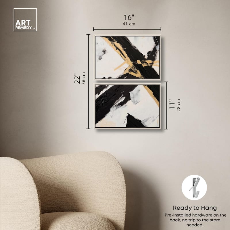 Weight of Black III Canvas Set of 2 by Art Remedy