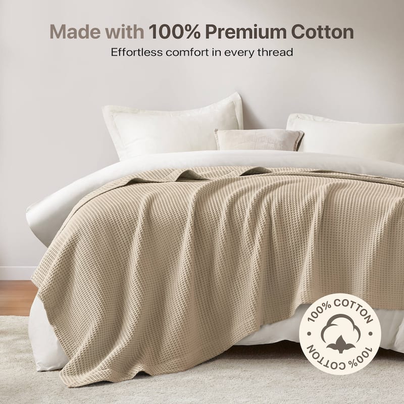 Madison Park Waffle Weave Cotton Blanket