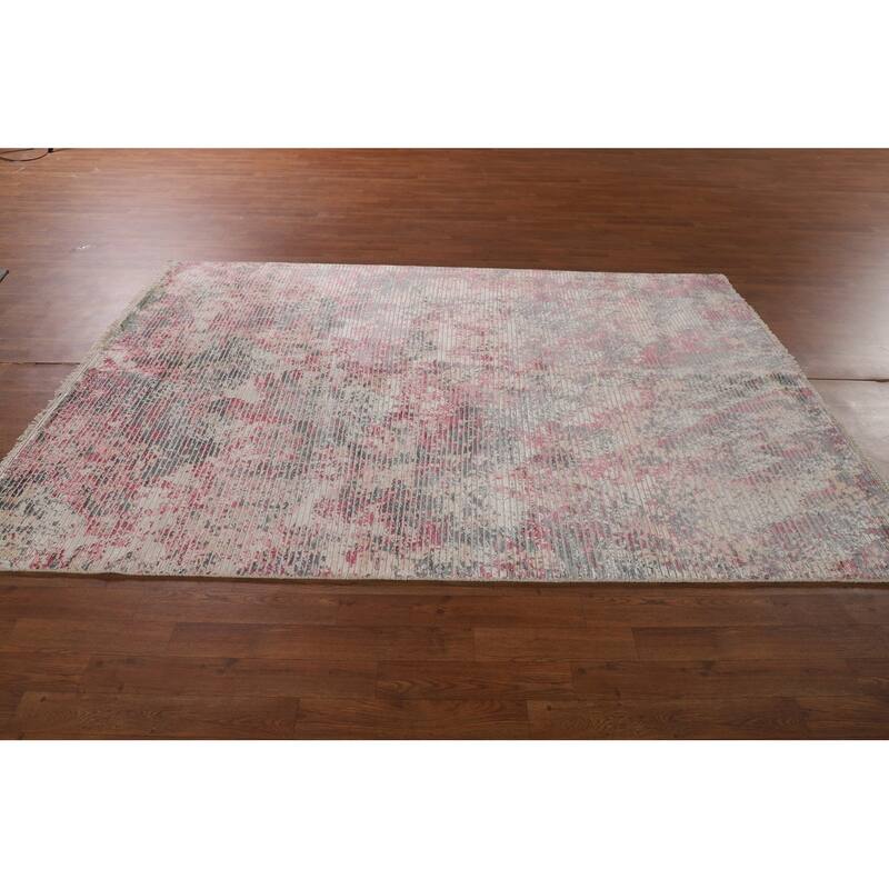 Moder / Abstract Area Rug Handmade Oriental Wool Carpet - 5'7" x 8'0"