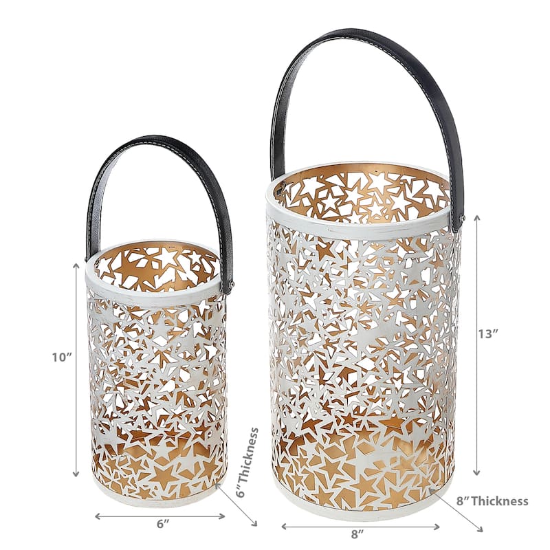 Christmas Metal Cutout Lantern Set Of 2 Star - N/A