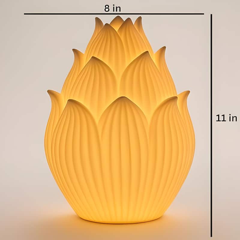 Aria Home Lotus Petal Table Lamp Sculpted Sandstone LED RGB Compatible