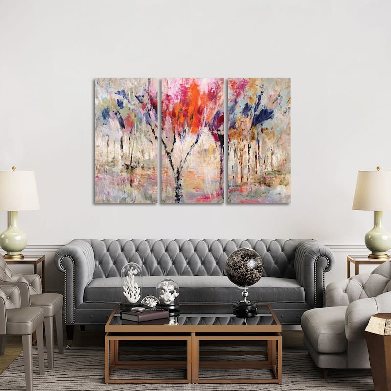 iCanvas "Forest's Flair" by Jodi Maas 3-Piece Canvas Wall Art Set - 40x60x1.5