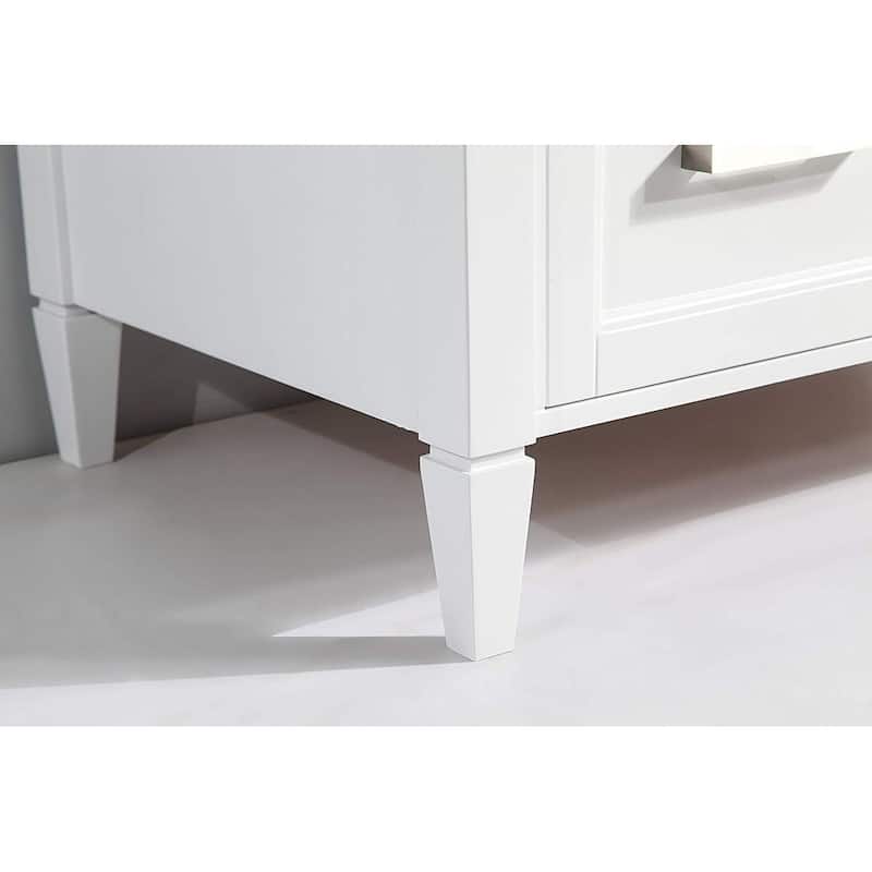 Vanity Art 36-Inch Single Sink Bathroom Vanity Set Carrara Marble Stone Top 3 Drawers 1 Shelf Undermount Sink with Free Mirror