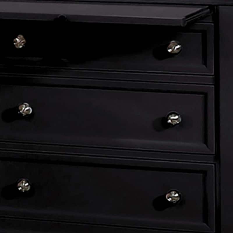 Black/Nickel 3 Drawer 29 in. W Nightstand with Sturdy Hardware and Ample Storage