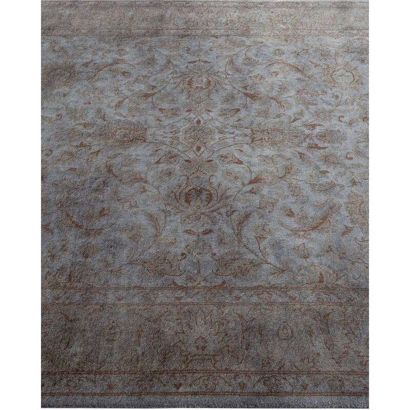 Overton Hand Knotted Wool Vintage Inspired Modern Contemporary Overdyed Gray Area Rug - 4' 2" x 6' 5"