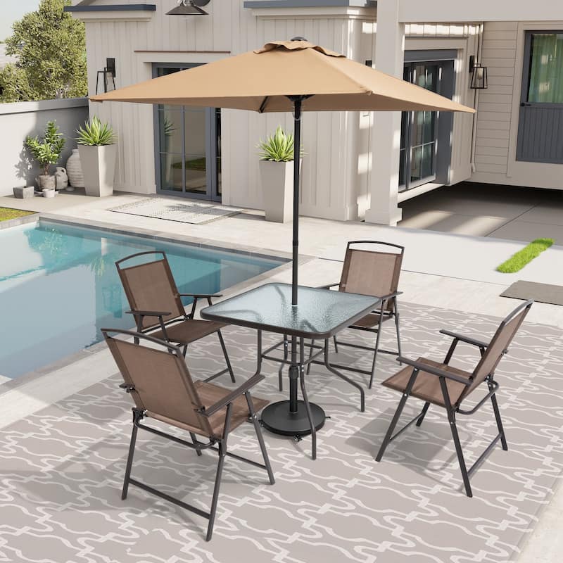 55-lb Patio Market Umbrella Base Stand Cement/Concrete Weights Base Holder w/Wheels - Dia. 18.9" x 18.1" high