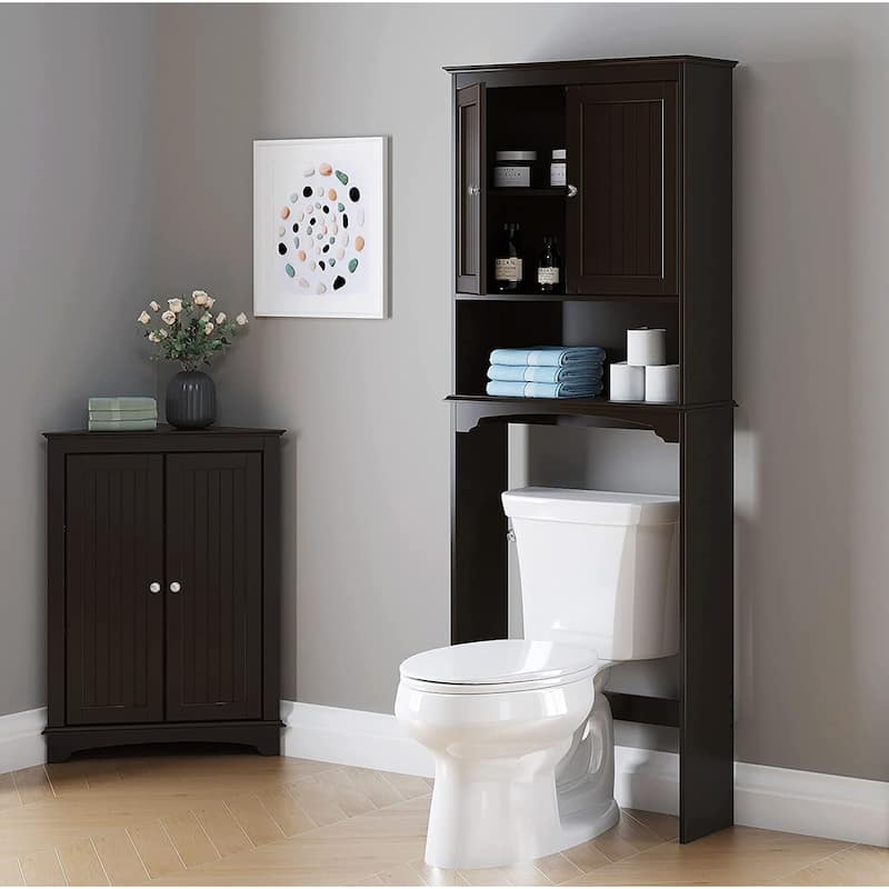Spirich-Bathroom Shelf Storage Cabinet Over the Toilet with door