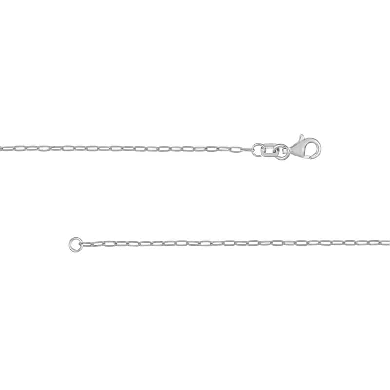 Curata 14k White Gold 1.25mm Paperclip Chain Necklace (Lobster)