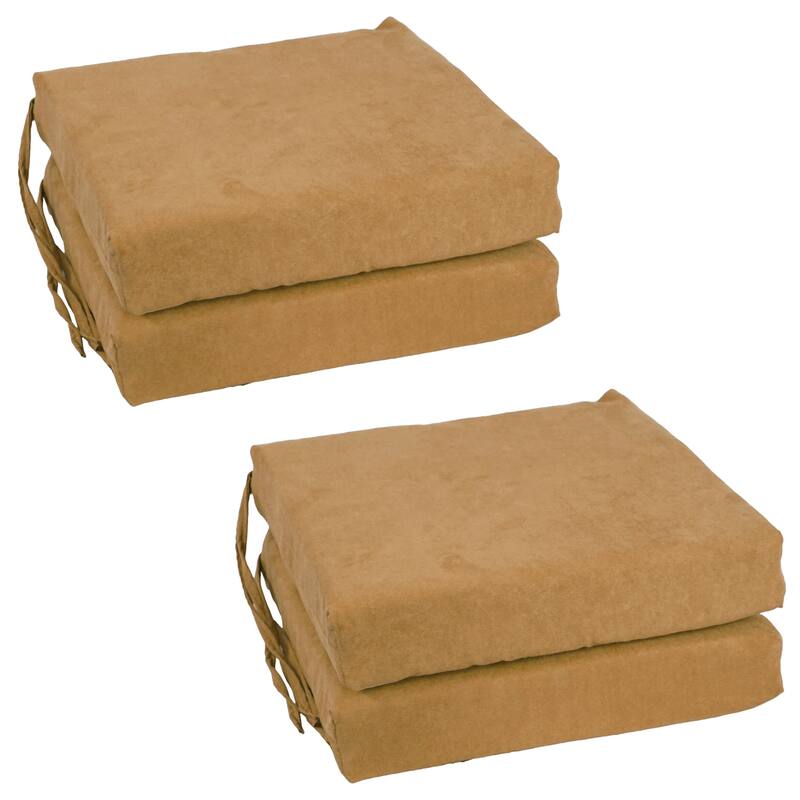 16-inch Square Indoor Microsuede Chair Cushions (Set of 2 or 4) - 16 x 16 - Set of 4 - Camel