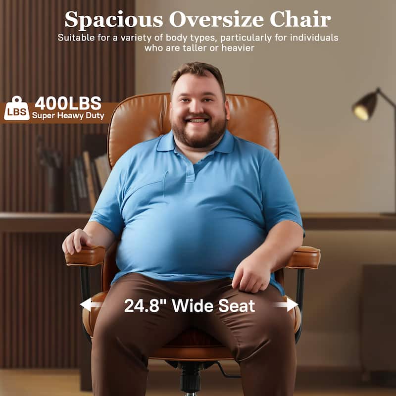 OVIOS PU Leather Ergonomic Lumbar Support Office Chair Desk Chair