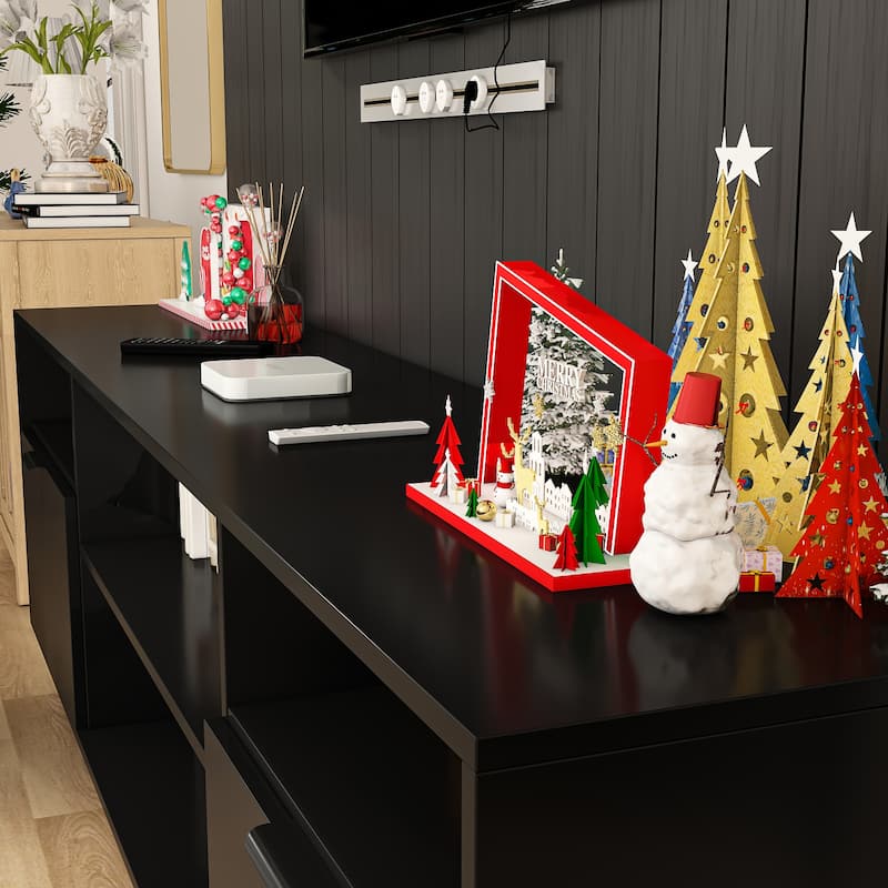 Ambient Electric Fireplace and Durable TV Stand Energy Efficient