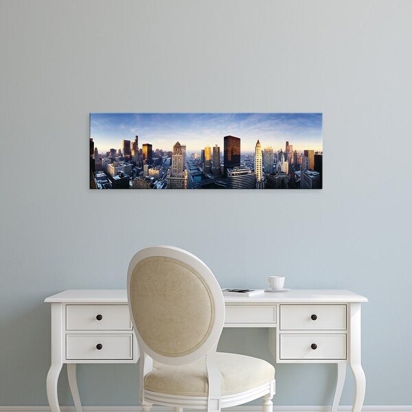 Easy Art Prints Panoramic Images's 'USA, Illinois, Chicago, sunrise' Premium Canvas Art