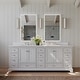 preview thumbnail 96 of 148, Ancerre Designs Audrey Bathroom Vanity Set 84" - White (Brushed Nickel Finish)