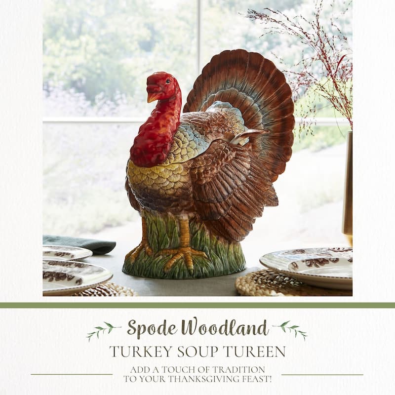 Spode Woodland Turkey Soup Tureen - 96 oz