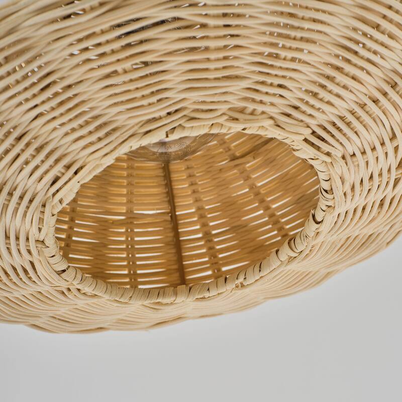 Starsky 1-Light 11.81in Handwoven Rattan Cone Pendant