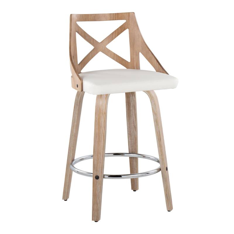 The Gray Barn Charlotte 26" Fixed-Height Counter Stool with Bent Wood Legs (Set of 2)