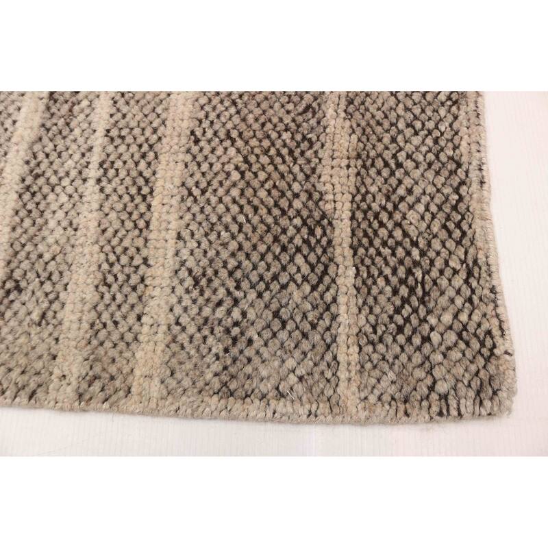 ECARPETGALLERY Hand-knotted Tangier Taupe Wool Rug - 5'2 x 7'11