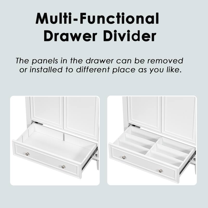 29.5" White Bathroom Vanity Cabinet Base with Adjustable Shelf, 1 Drawer & 2 Doors, Freestanding, Solid Wood