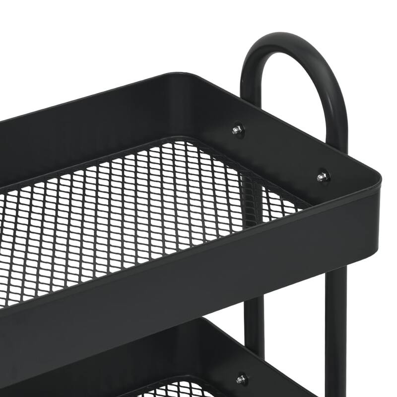 vidaXL Trolley 3-Tier Kitchen Trolley Kitchen Island Storage Utility Cart - 16.9" x 13.4" x 31.1"