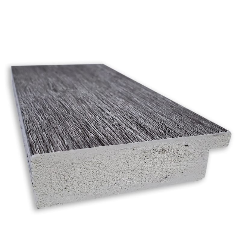 Non-Beveled Wood Full Length Floor Leaner Mirror - Bark Rustic Char Narrow Frame