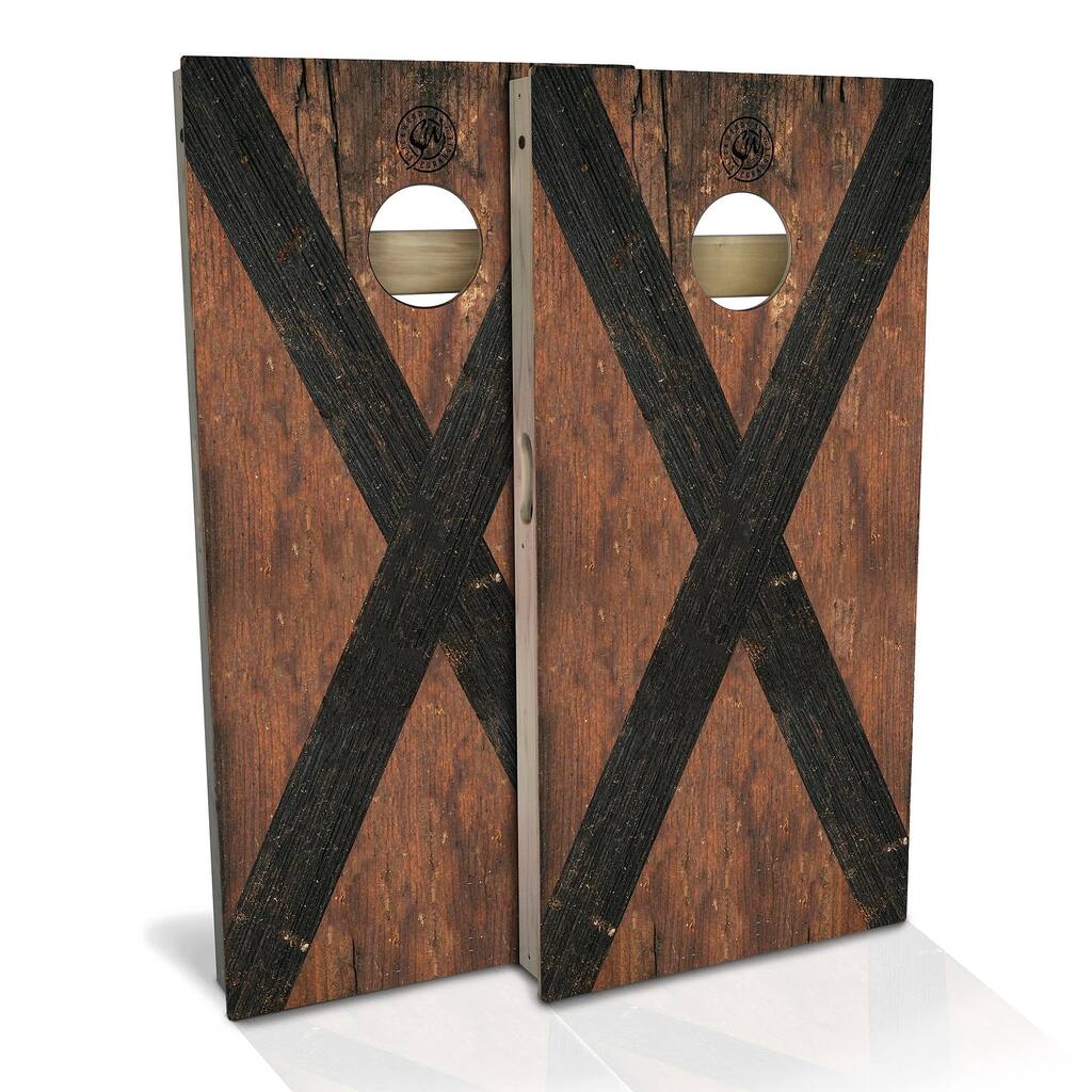 Alabama Flag Rustic Outdoor Cornhole Board Set