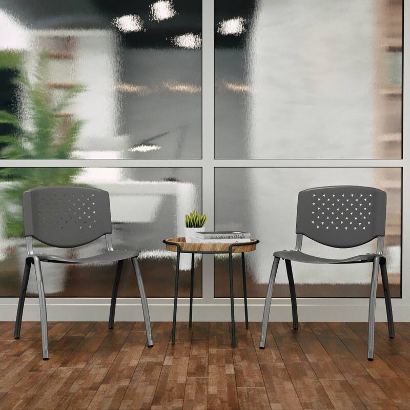 880 lb. Capacity Plastic Stack Chair with Powder Coated Frame