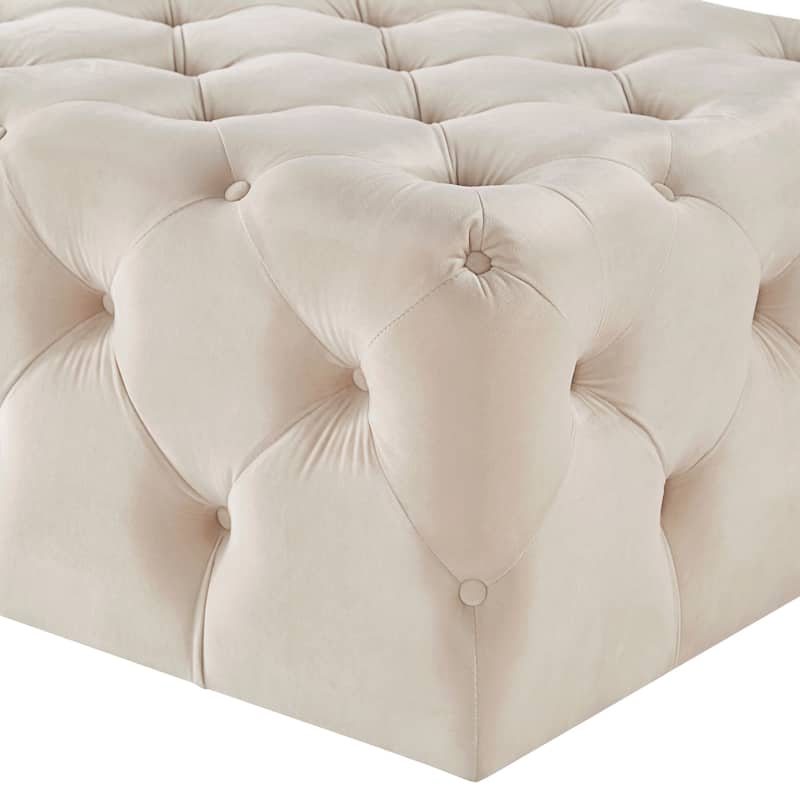 Knightsbridge Rectangular Tufted Ottoman with Casters by iNSPIRE Q Artisan