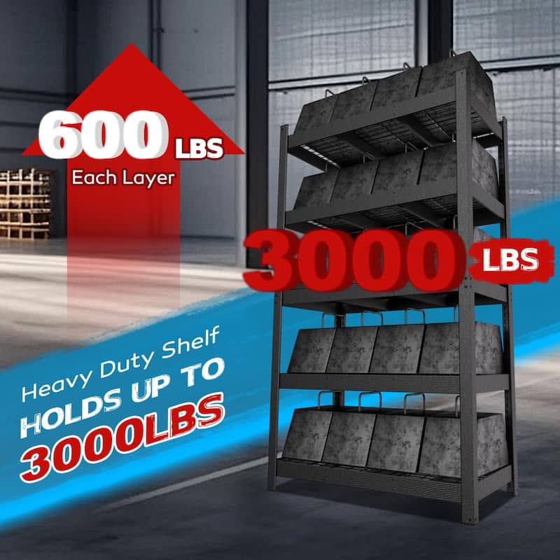 VEIKOUS 5-Tier Heavy Duty Metal Shelving Unit, 3000LBS Capacity Adjustable Storage Shelves for Garage & Pantry Organization