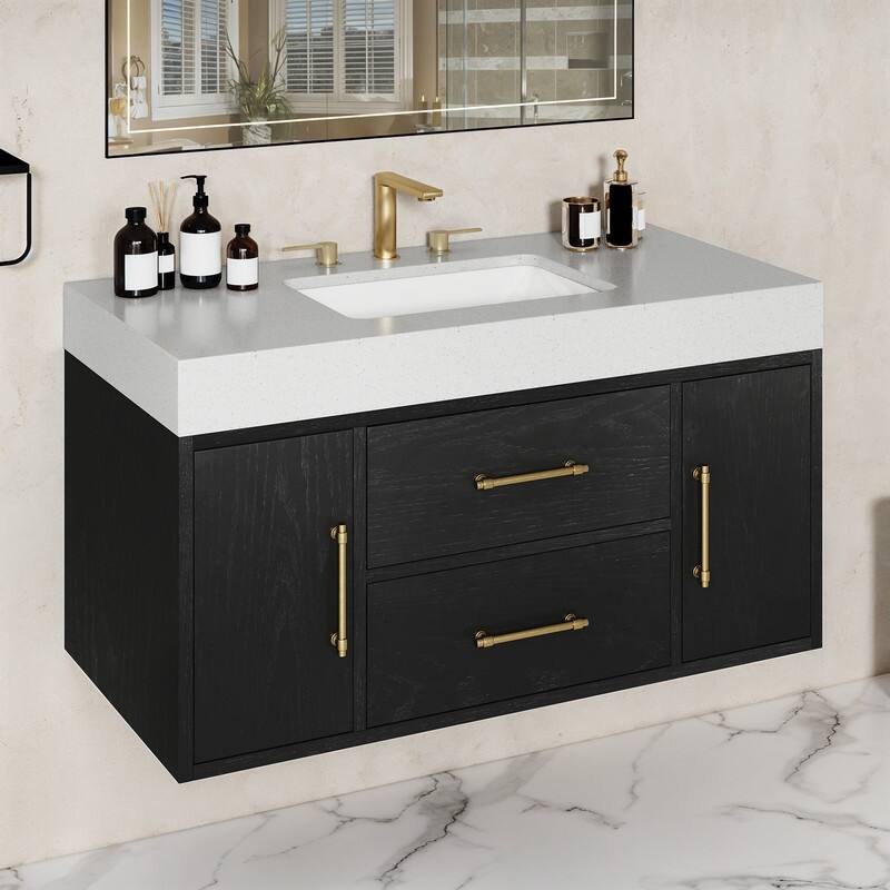 Moasis 40" Floating Bathroom Vanity with 2 Drawer and 2 Cabinet