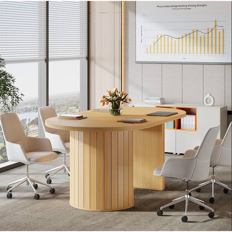 5 FT Conference Table for 6, 63-Inch Large Meeting Table for Office, Conference Room - 62.99" W x 35.43" D x 29.52" H