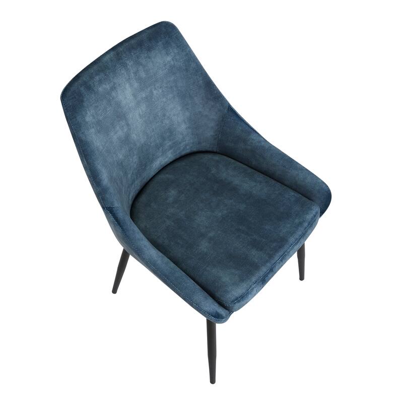 Silver Orchid Alba Upholstered Dining Chair with Black Metal Finish - Set of 2