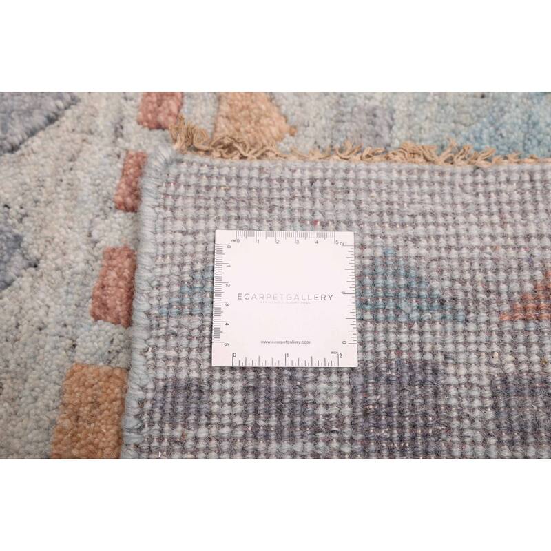 ECARPETGALLERY Hand-knotted Tangier Light Blue Wool Rug - 8'0 x 9'7