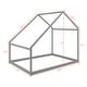 preview thumbnail 12 of 48, Wooden Twin/Full Bed Frames with Roof, Montessori House Shaped Floor Bed for Kids Girls Boys, Sturdy Framework, Easy Assembly
