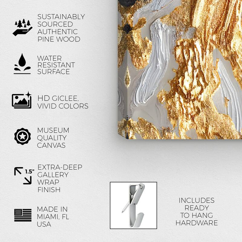 Wynwood Studio Abstract Angel Becoming Gold and Metallic Gold Glam Wall Art Canvas Print
