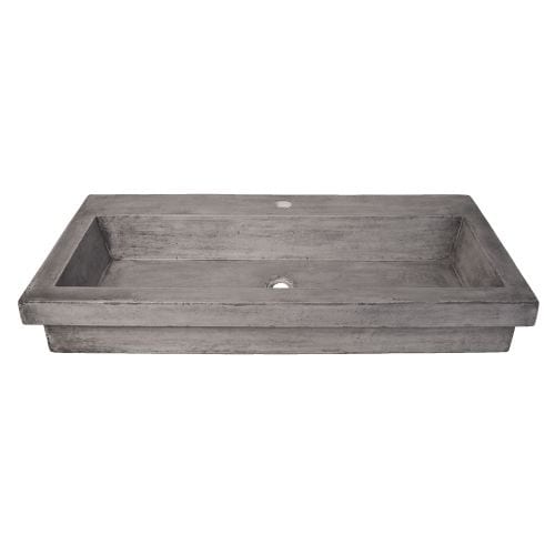 Native Trails NSL3619 Trough 36" NativeStone Drop In Bathroom Sink with 1 Hole Drilled