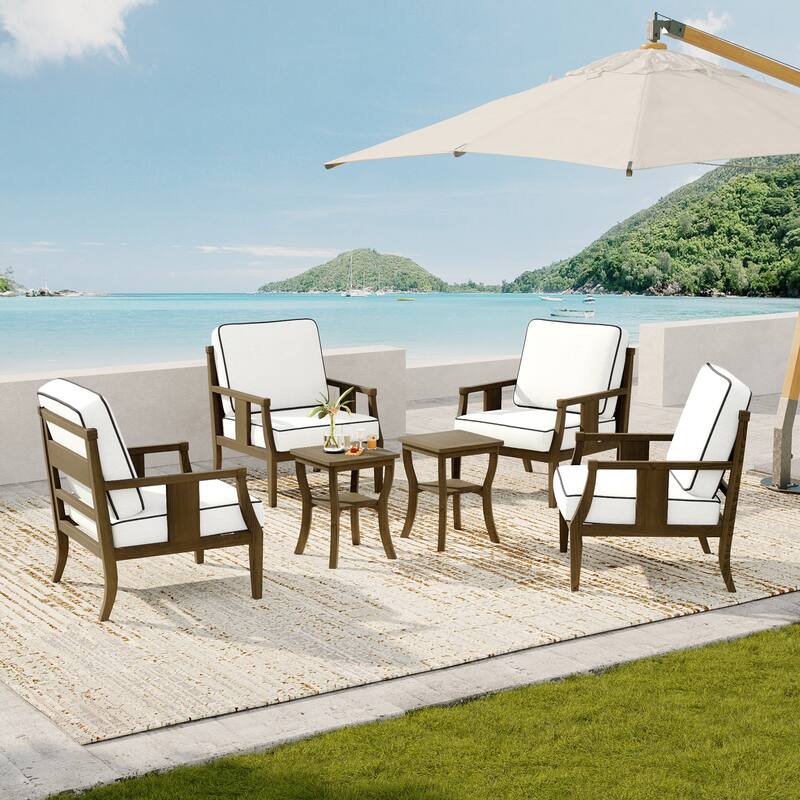Patio Conversation Sets with Side Table(Set of 6)