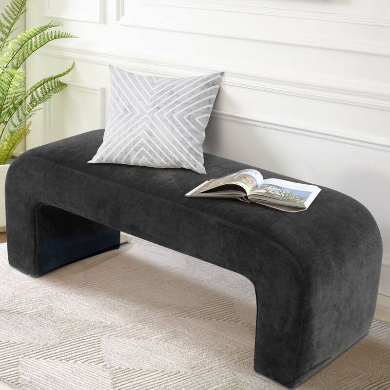 Upholstered Bench - Charcoal