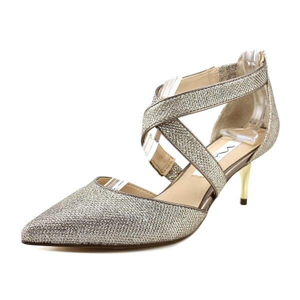 Nina Tessie Women Pointed Toe Synthetic Gold Heels